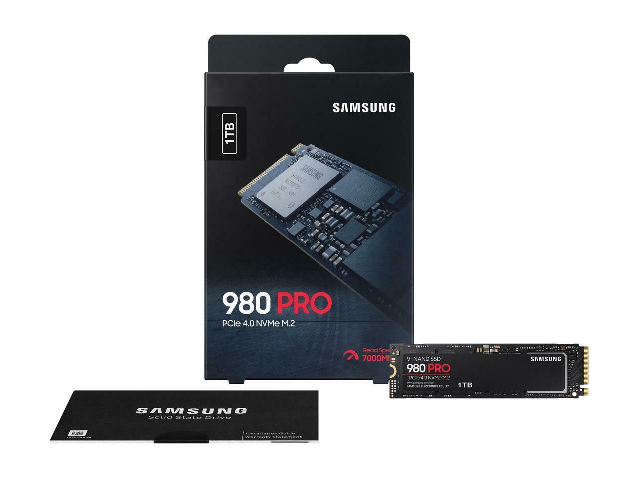 Samsung 980 PRO 1TB SSD, PCIe 4.0 x 4 M.2, M.2 2280 MZV8P1T0BAM
